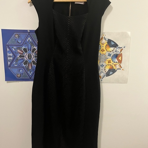 Anne Klein Black Cocktail Dress with Snakeskin Trim - Picture 12 of 12